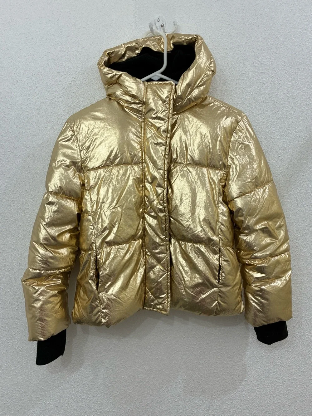 GAP Metallic Gold Puffer Jacket with Hood
